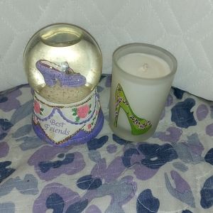 Shoe Snow Globe and Shoe Candle